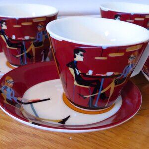 2000 MCM Toscana Adamo Import LTD tea/cappuccino cup and saucer set of 7